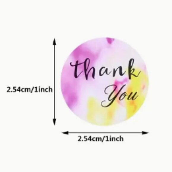 500 Thank You Stickers Rainbow Colors NIB - Picture 3 of 4